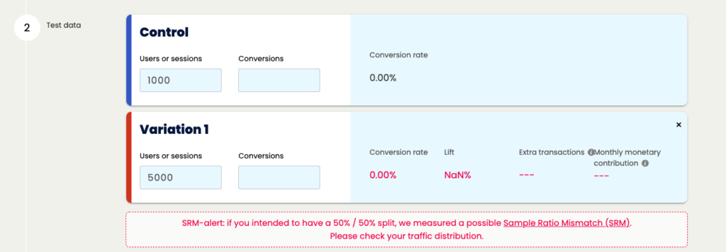 SRM alert sample ratio mismatch